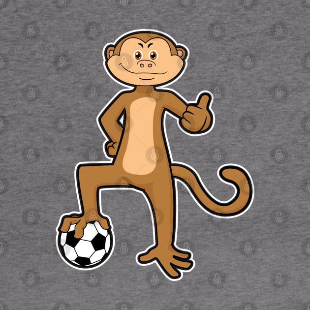 Monkey at Sports with Soccer ball by Markus Schnabel